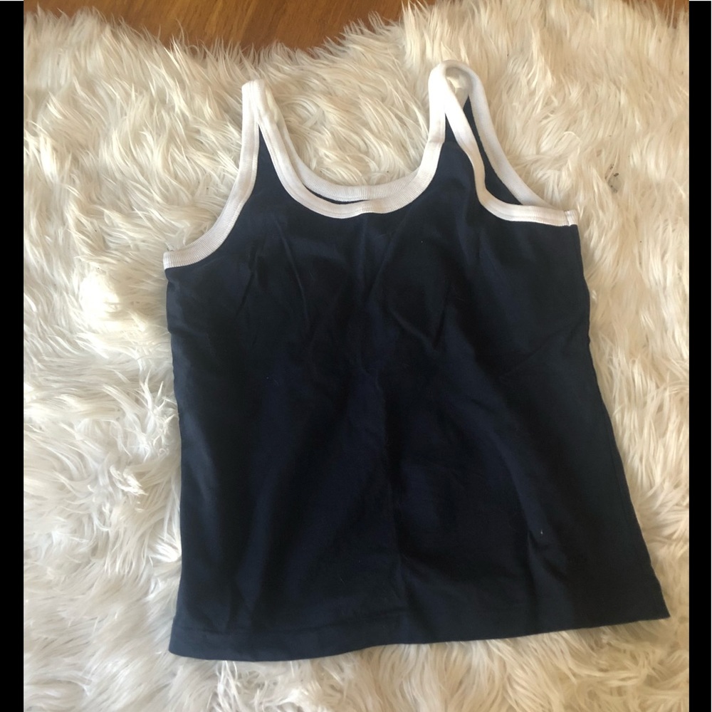 Tory Burch navy with white trim sleeveless top